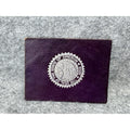 Vintage Oregon State Seal Purple Leather Silver Stamped Emblem 2.5 x 2 Inches