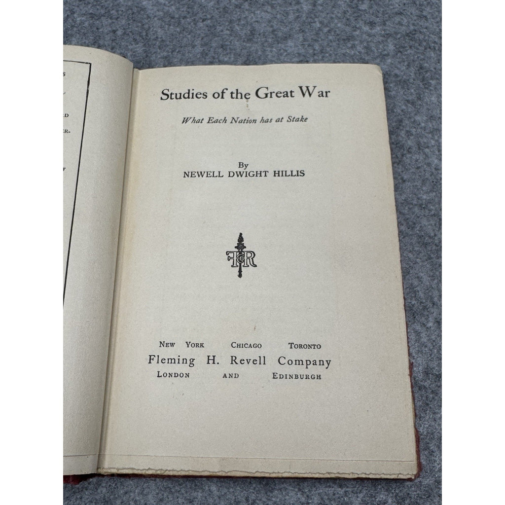 1915 Studies of the Great War Newell Dwight Hillis Hardcover Revell