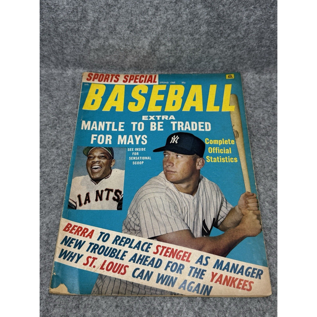 1965 Sports Special Baseball Magazine Mickey Mantle Willie Mays Trade Cover