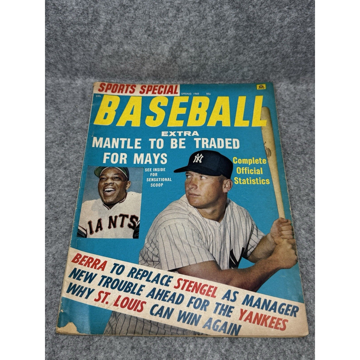 1965 Sports Special Baseball Magazine Mickey Mantle Willie Mays Trade Cover