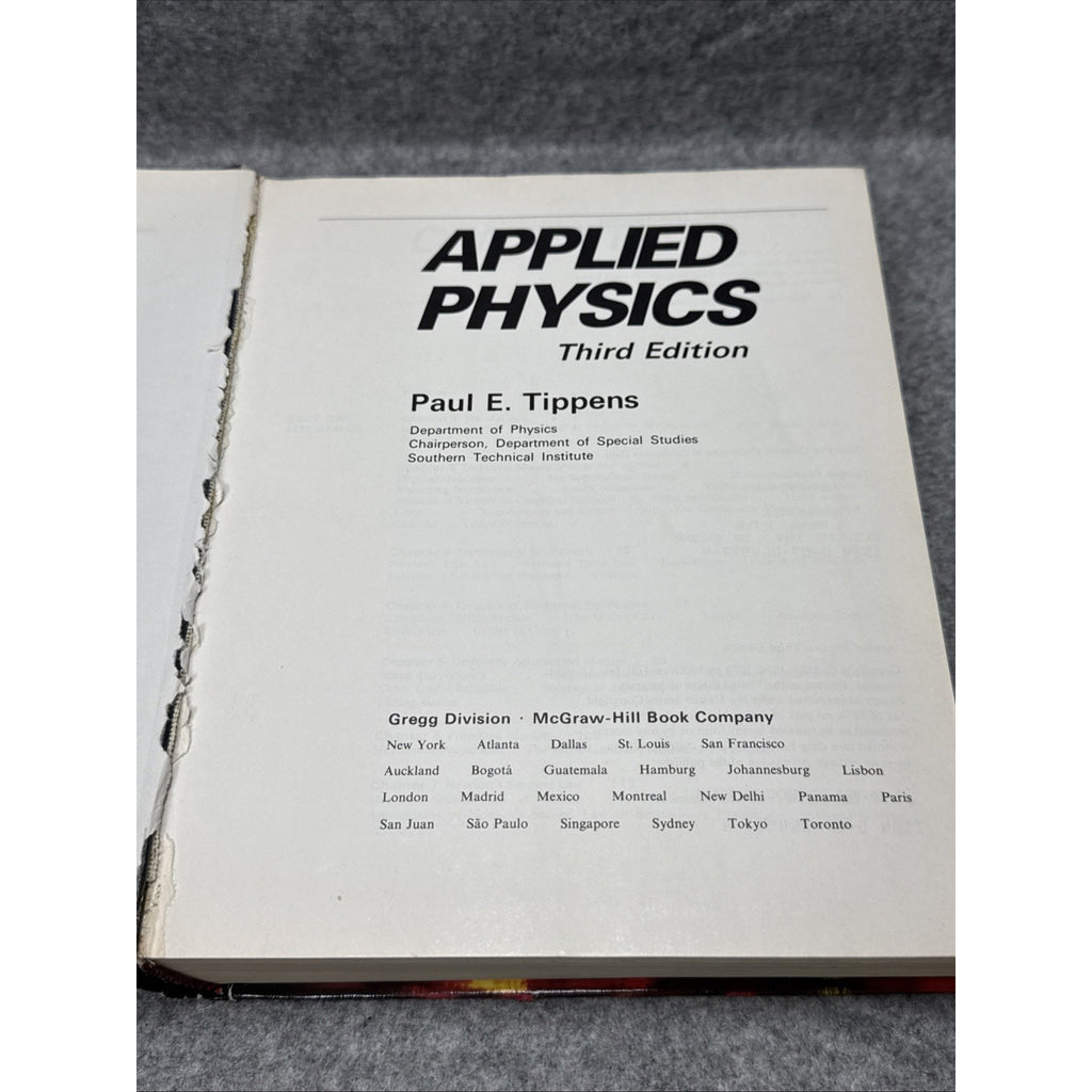 Applied Physics Third Edition by Tippens Hardcover English Science Textbook