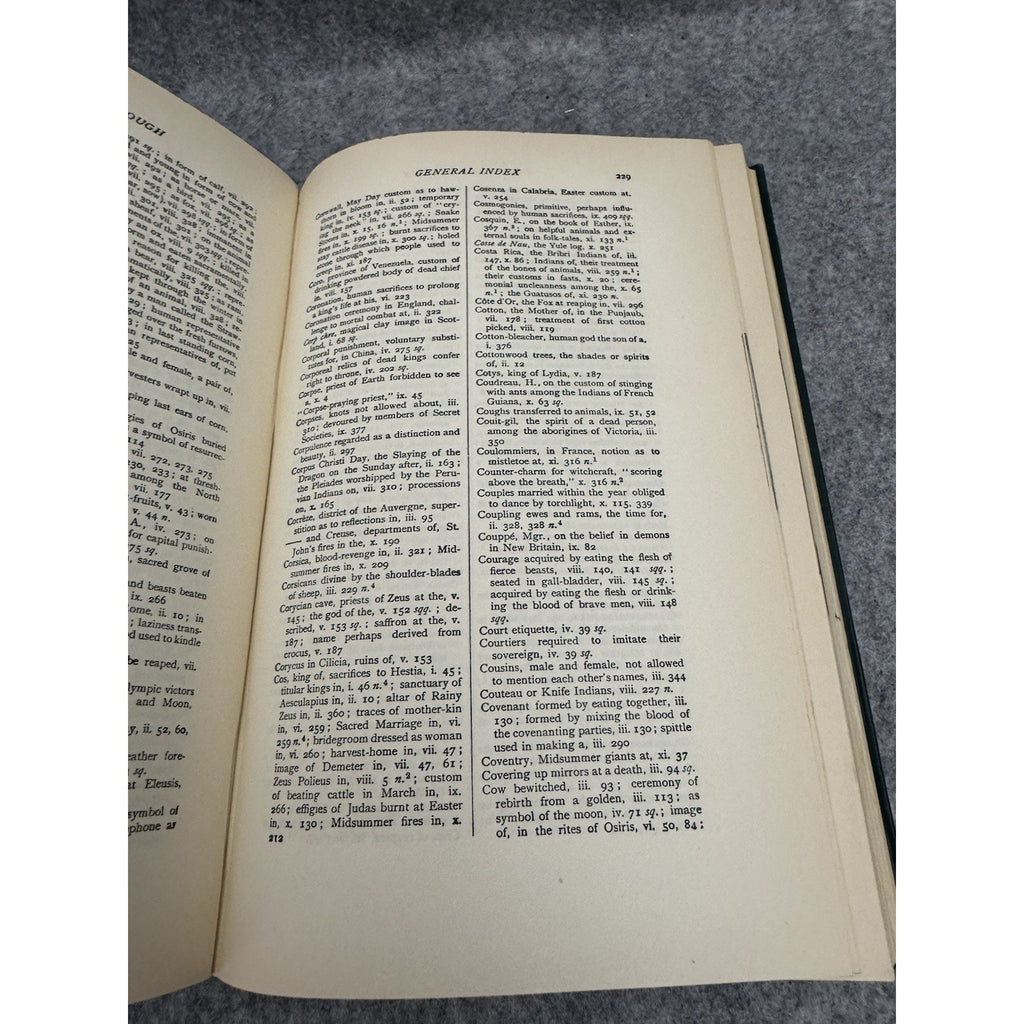 Golden Bough Vol 12 Frazer 1955 HC Bibliography Index
