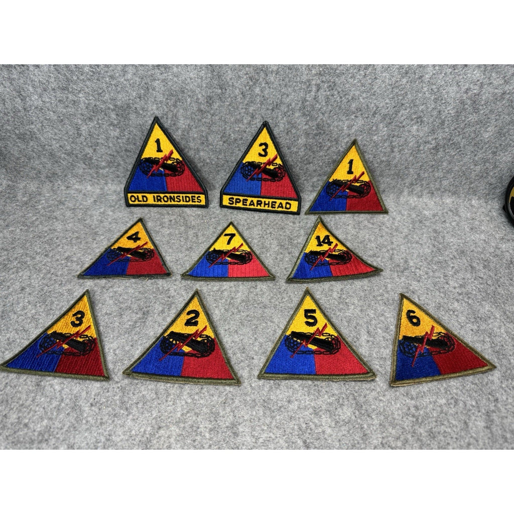 Vintage US Army Armored Division Patch Lot of 10 Old Ironsides Spearhead