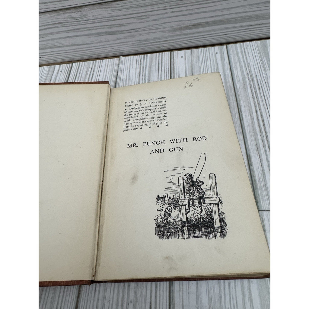 Punch Library of Humour Mr Punch With Rod & Gun HC Illustrated Vintage