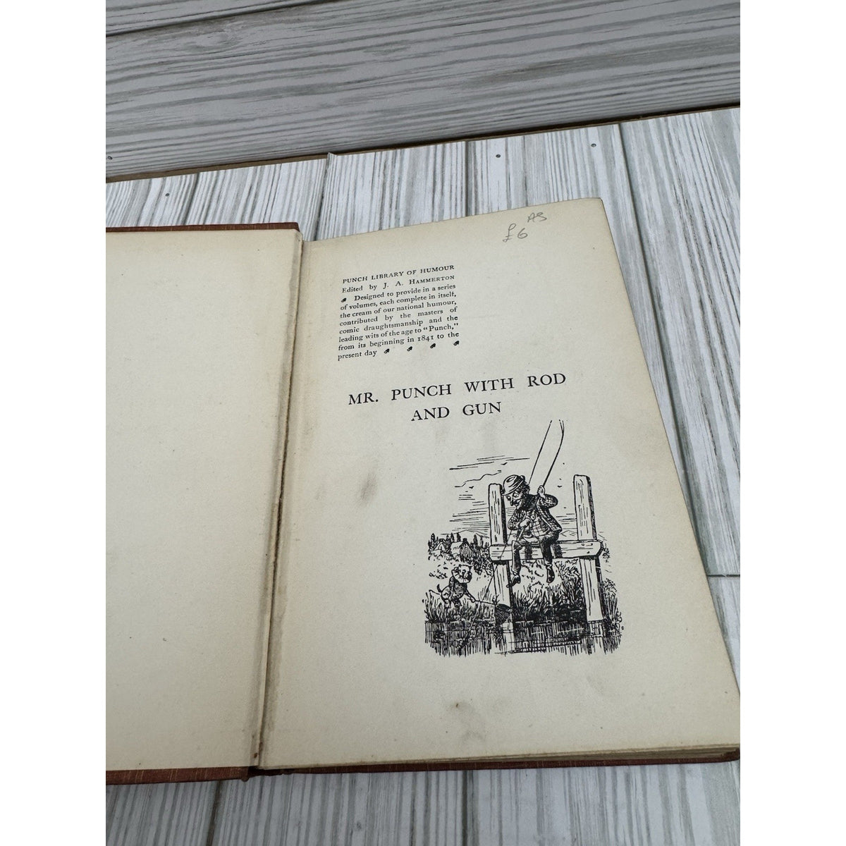 Punch Library of Humour Mr Punch With Rod & Gun HC Illustrated Vintage