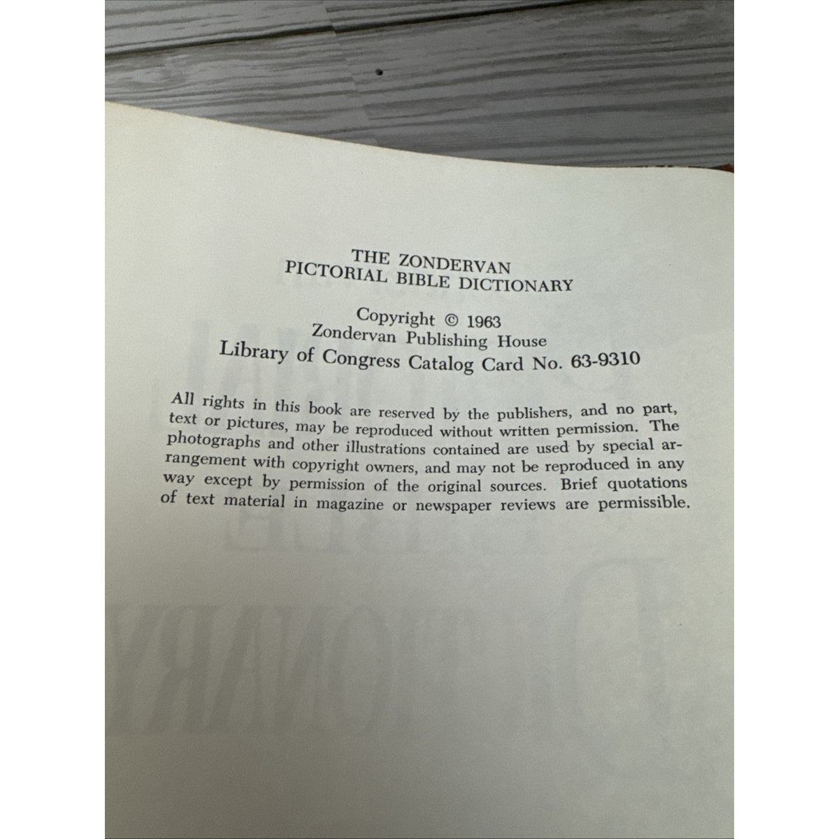 The Zondervan Pictorial Bible Dictionary Edited by Merrill Tenney 1963