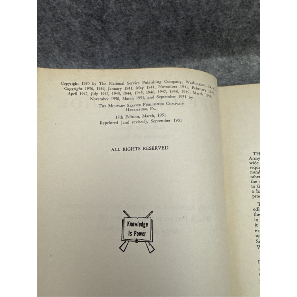 THE OFFICER’S GUIDE BOOK - U. S. ARMY - March 1951 Edition HC / Vintage