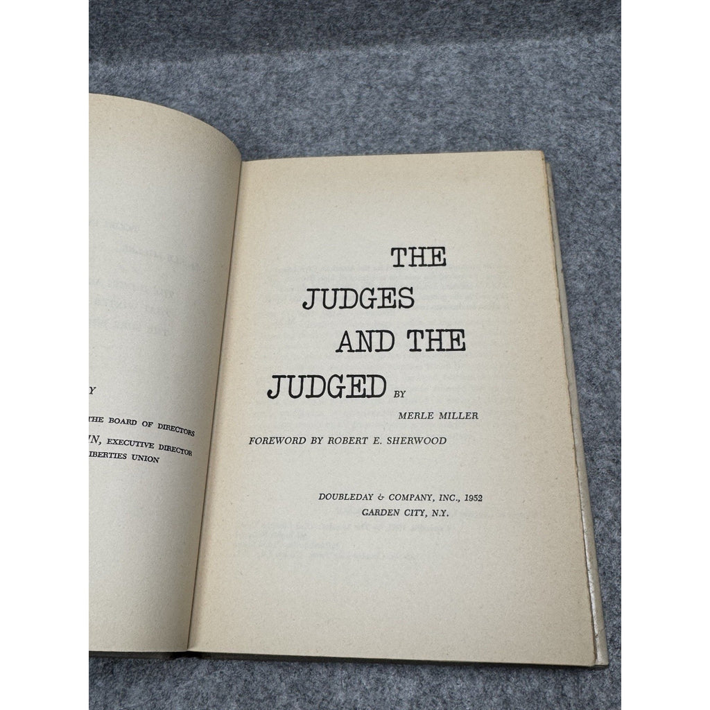 The Judges and the Judged Merle Miller 1952 First Edition Red Scare ACLU