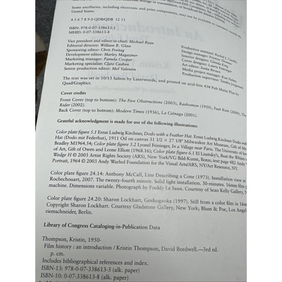 Film History: an Introduction by David Bordwell and Kristin Thompson (2009,...