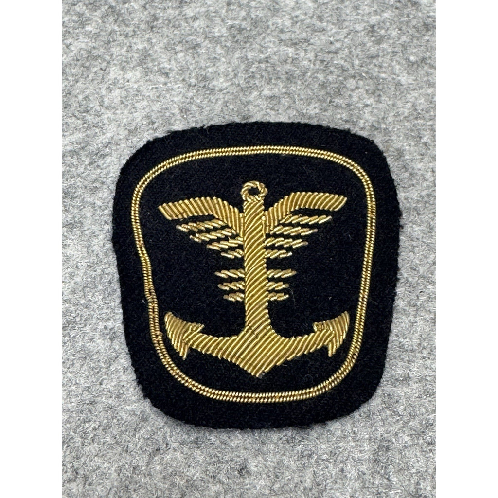 Kriegsmarine Style Coastal Artillery Gold Bullion Anchor Naval Sleeve Patch