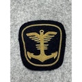 Kriegsmarine Style Coastal Artillery Gold Bullion Anchor Naval Sleeve Patch