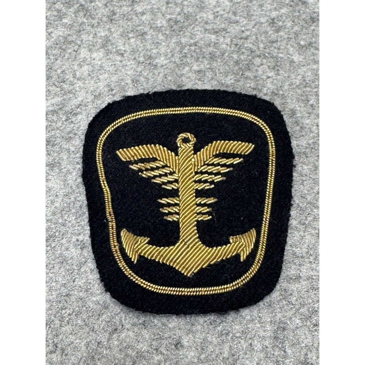 Kriegsmarine Style Coastal Artillery Gold Bullion Anchor Naval Sleeve Patch