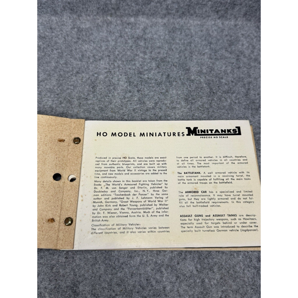 1964 Roco Minitanks HO Scale Model Collector Reference Booklet Z-184 Illustrated