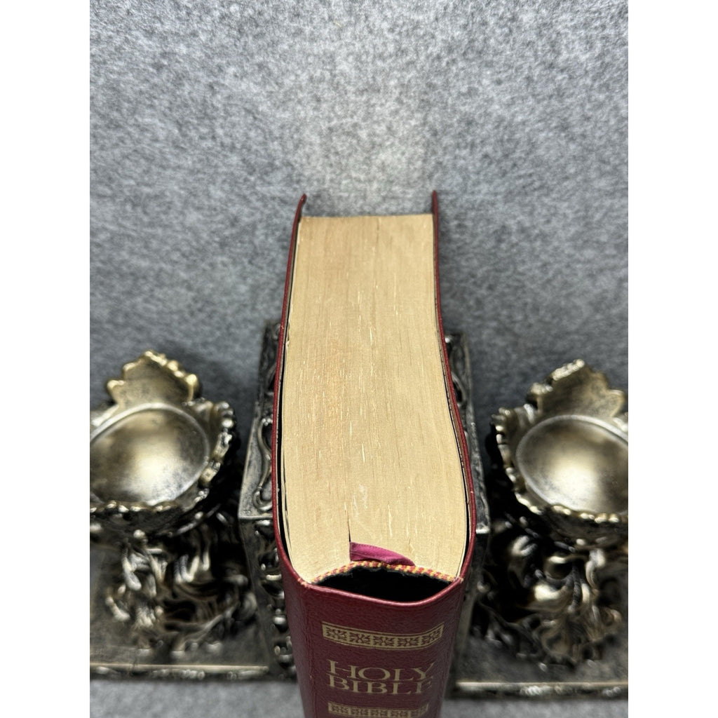1993 King James Study Bible KJV Genuine Bonded Leather Red Indexed