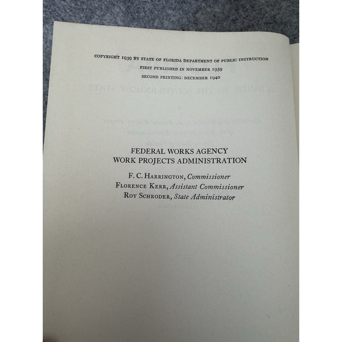 Florida A Guide to the Southernmost State HC 1940 WPA American Guide