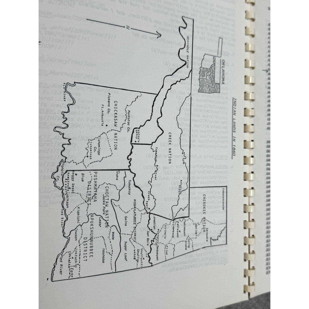 1984 1860 Census Indian Lands West of Arkansas Oklahoma Territory Genealogy
