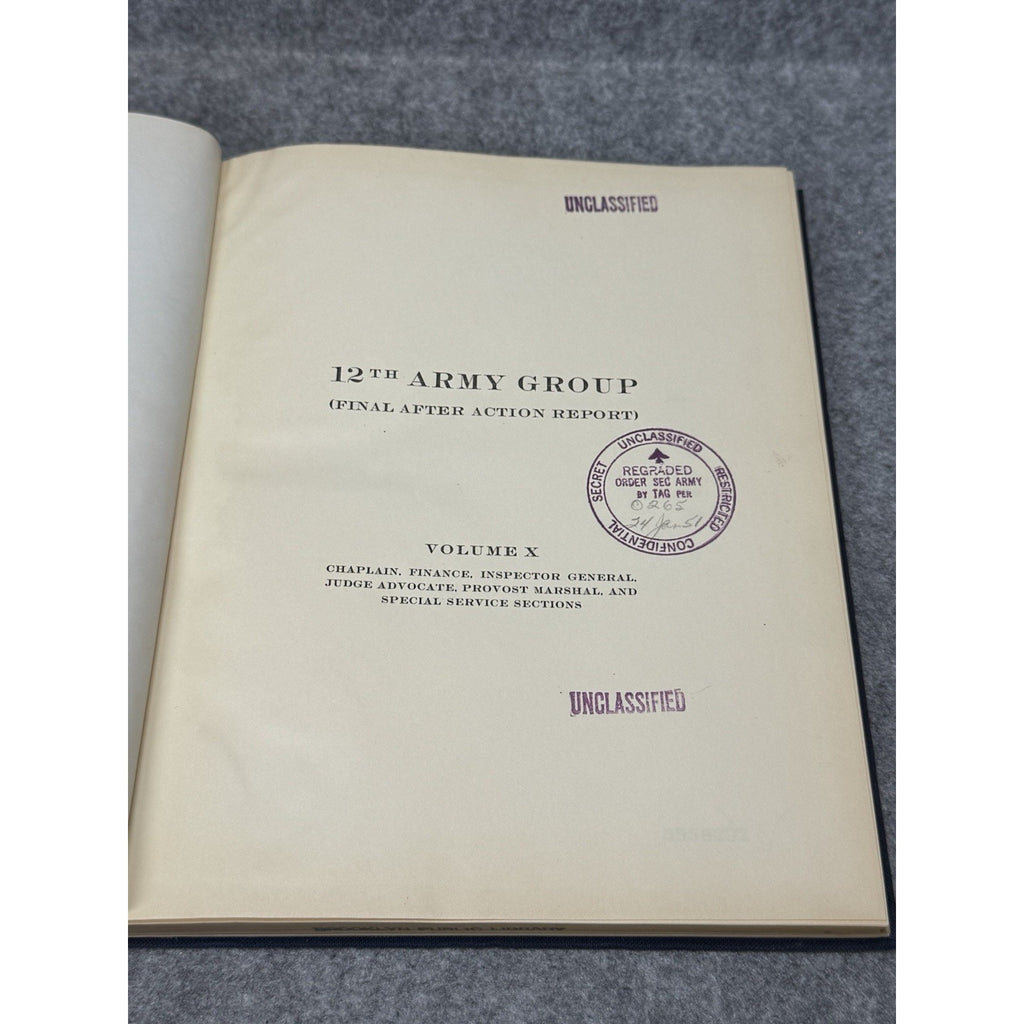 WWII 12th Army Group Final After Action Report Vol X War Crimes Restricted