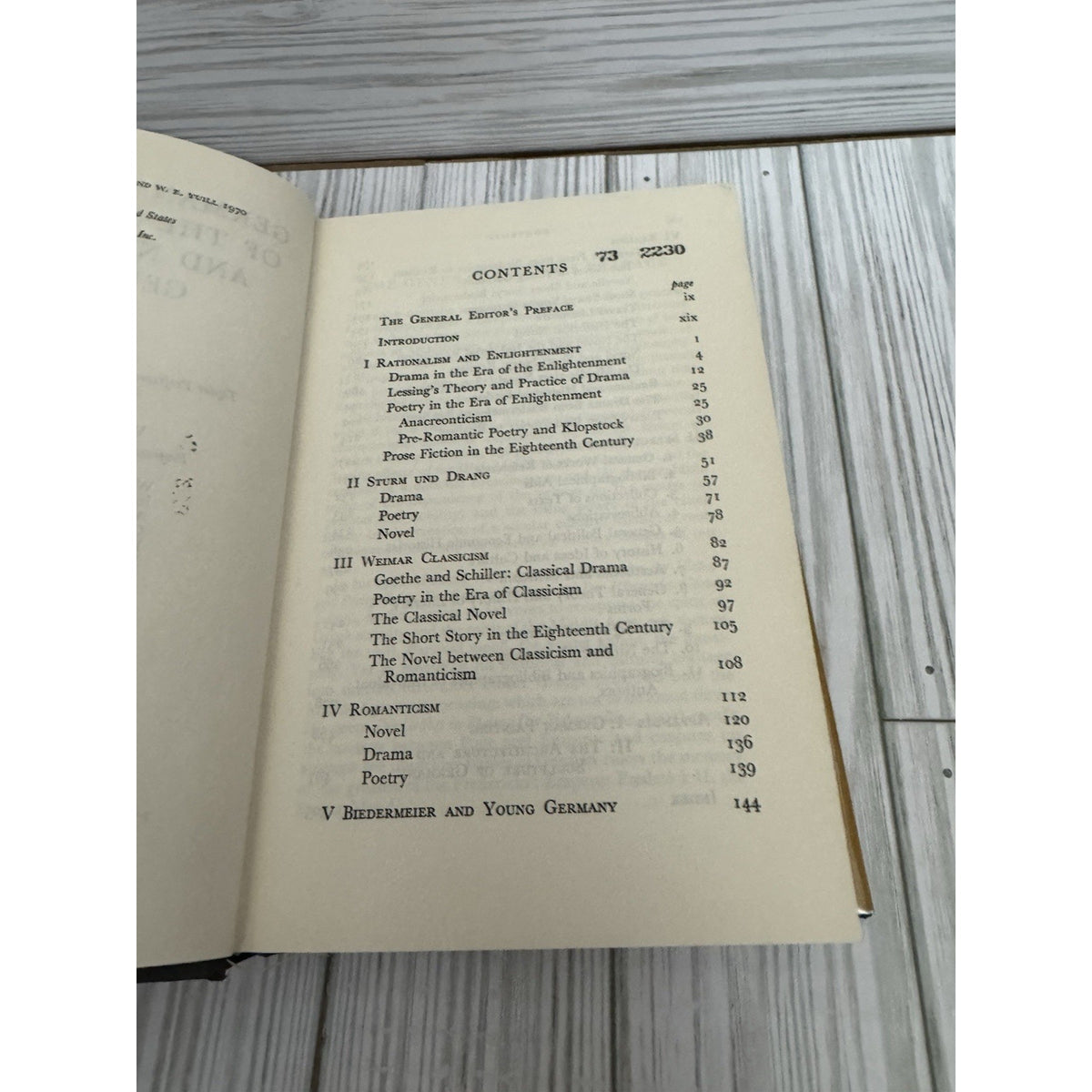 German Literature 18th 19th Centuries Vol 3 Stahl Yuill 1970 HC w/ DJ