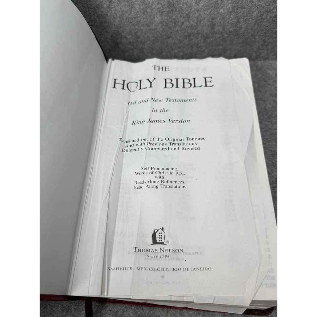 KJV Holy Bible Thomas Nelson Burgundy Red Letter Read Along References