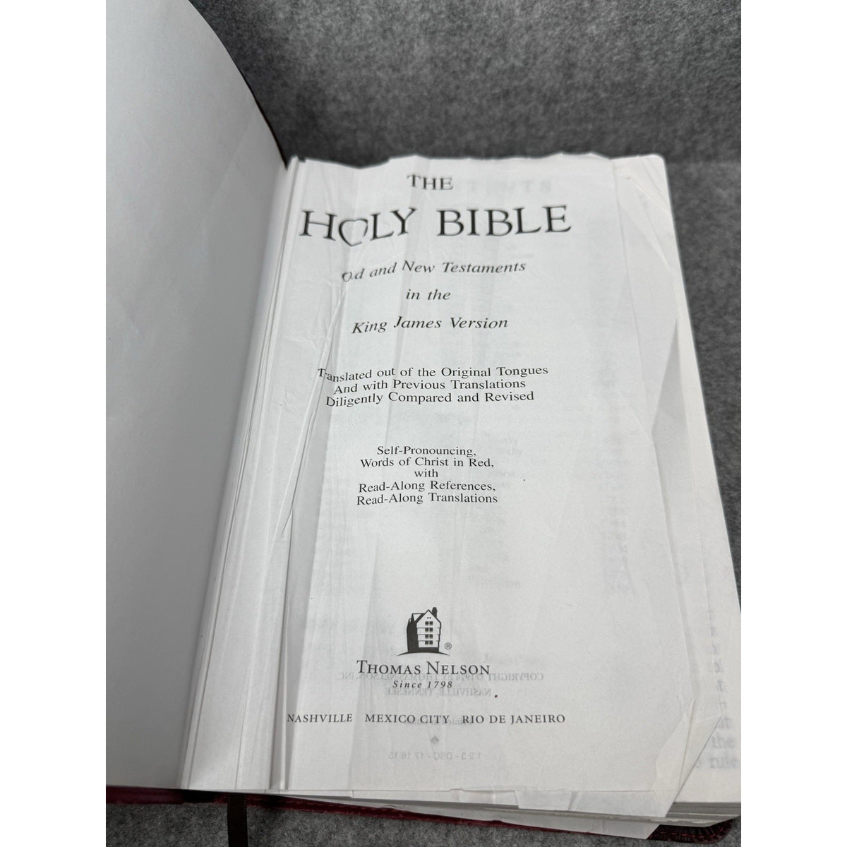 KJV Holy Bible Thomas Nelson Burgundy Red Letter Read Along References