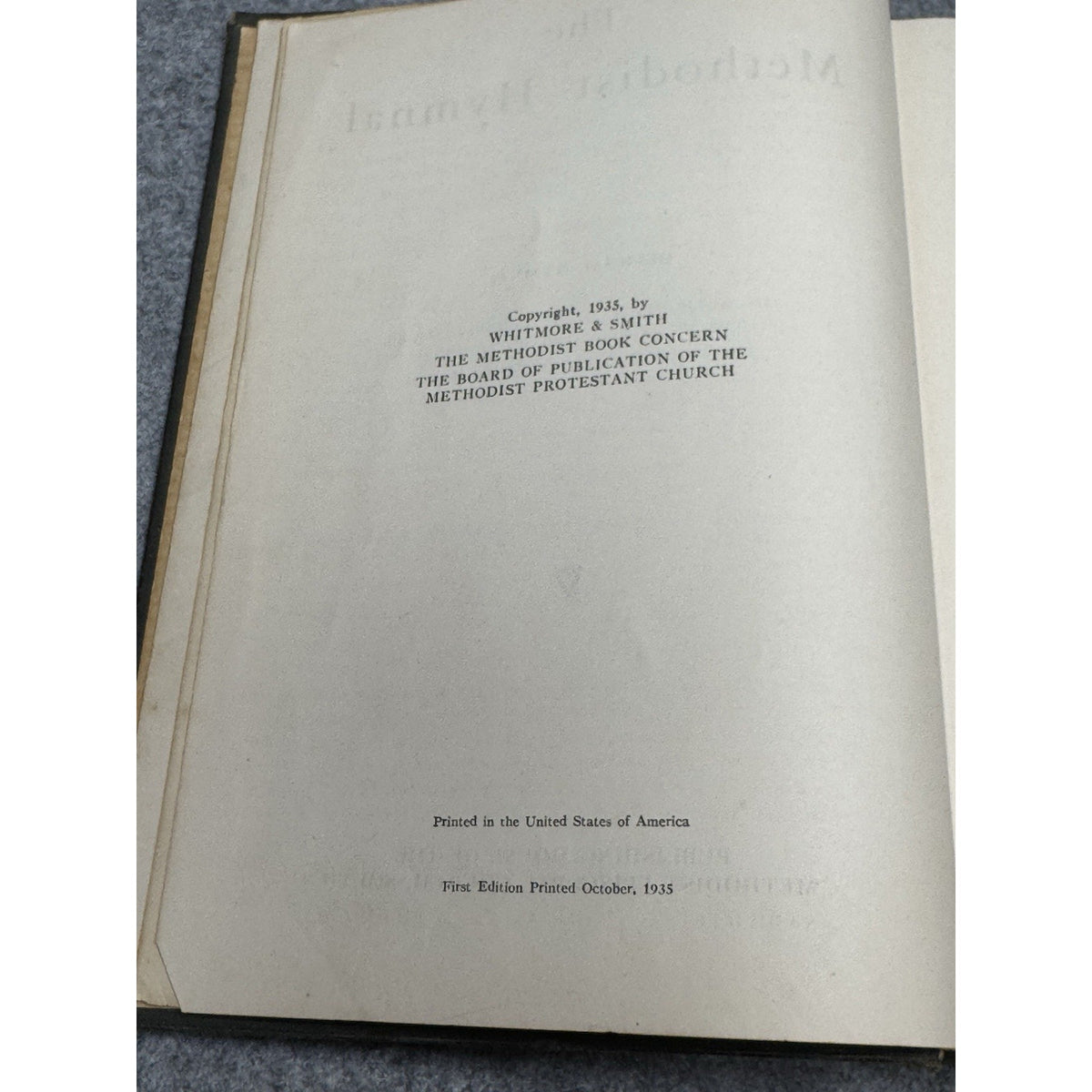 1935 The Methodist Hymnal First Edition Hardcover Official Hymnal Church