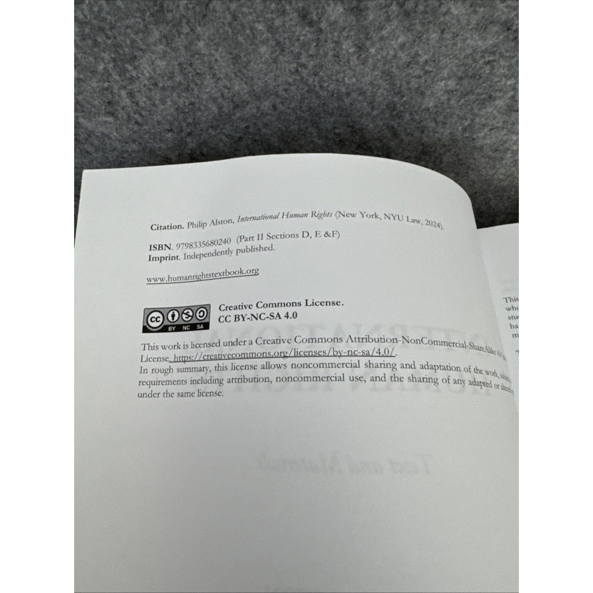 Alston: International Human Rights Part II: Sections D, E & F (Part 2) 2024