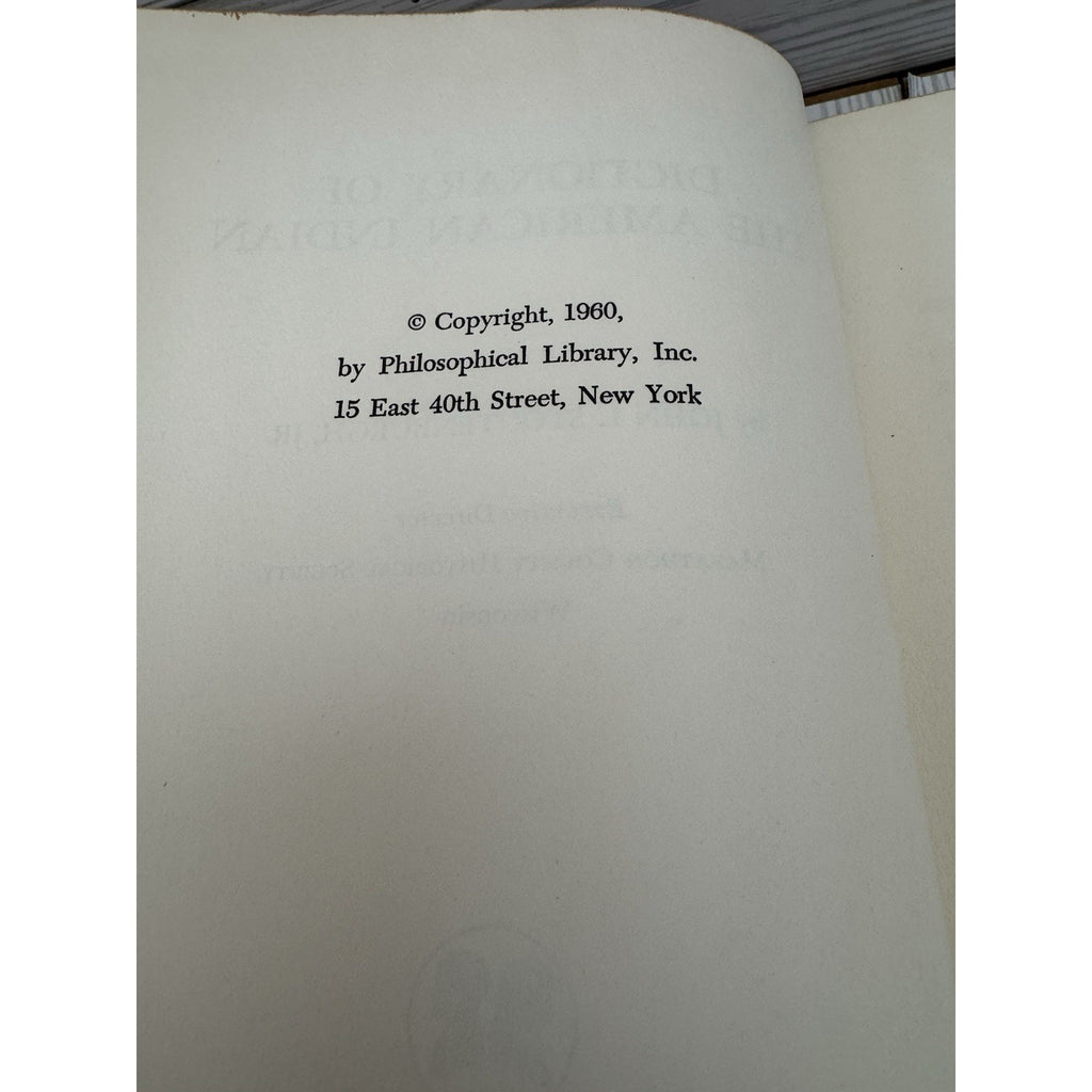 Dictionary of the American Indian Stoutenburgh 1960 HC Native American Ref