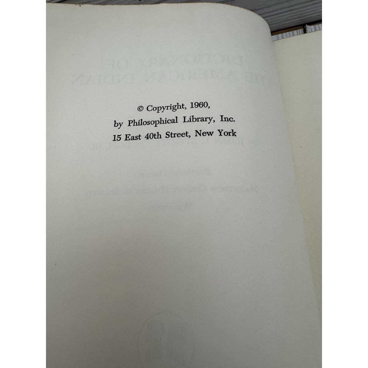 Dictionary of the American Indian Stoutenburgh 1960 HC Native American Ref