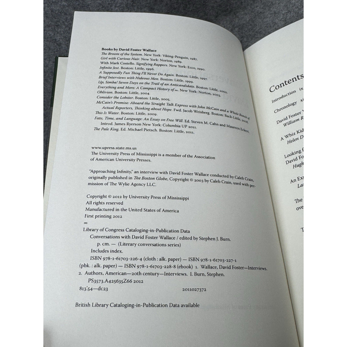 Conversations with David Foster Wallace 2012 1st Printing Hardcover Interviews