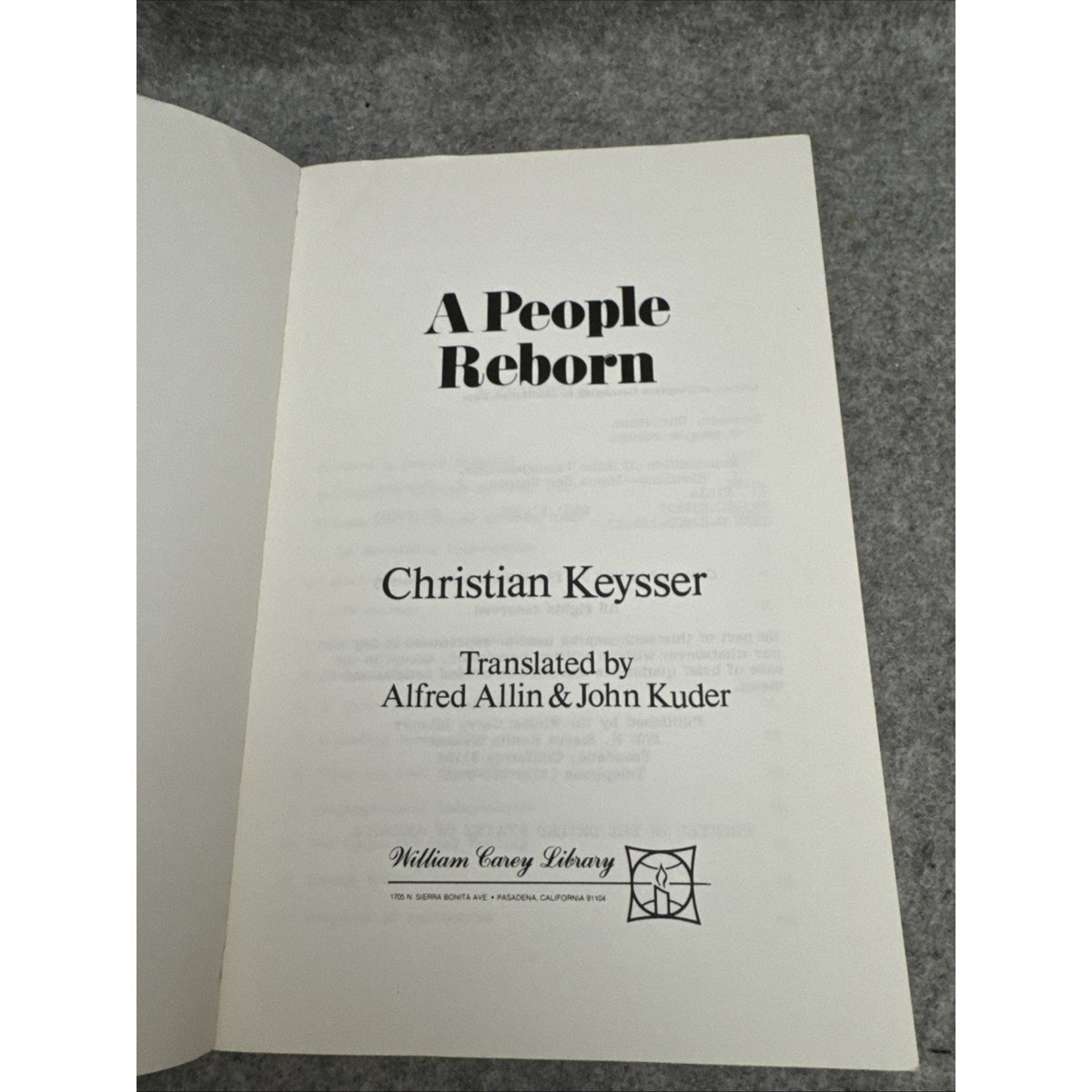 A People Reborn by Keysser, Christian