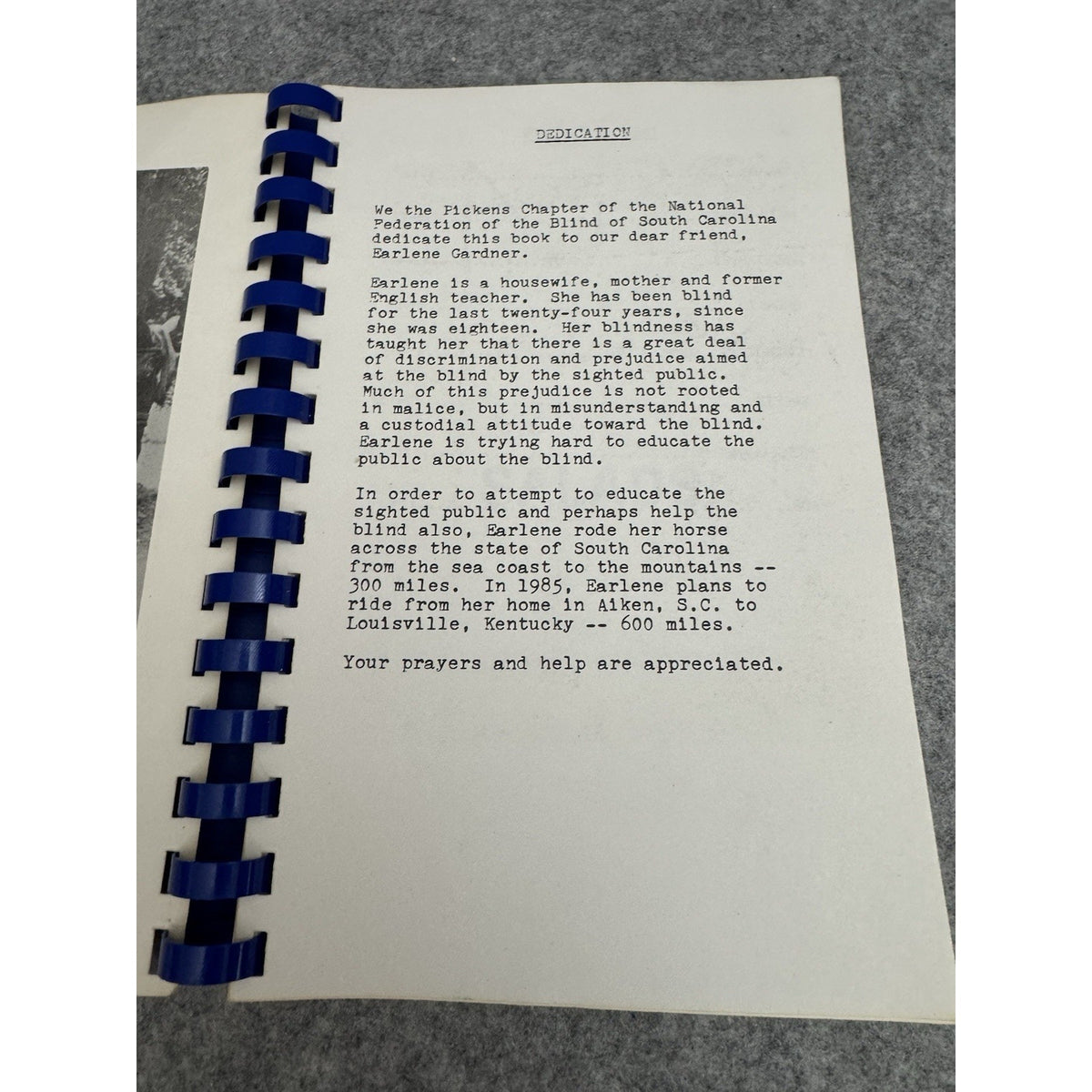 1985 Let’s Dine With The Pickens County Chapter Of The Blind Cookbook SC