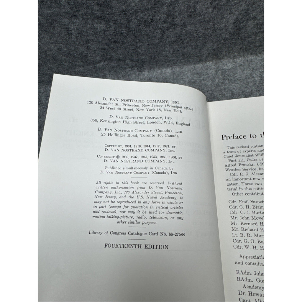 Knight's Modern Seamanship 14th Edition 1966 Hardcover With Illustrated Pages