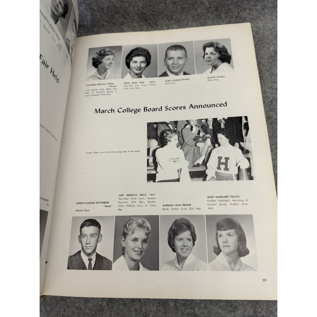 1962 Hampton High School Krabba Yearbook Hampton VA Hardcover Annual
