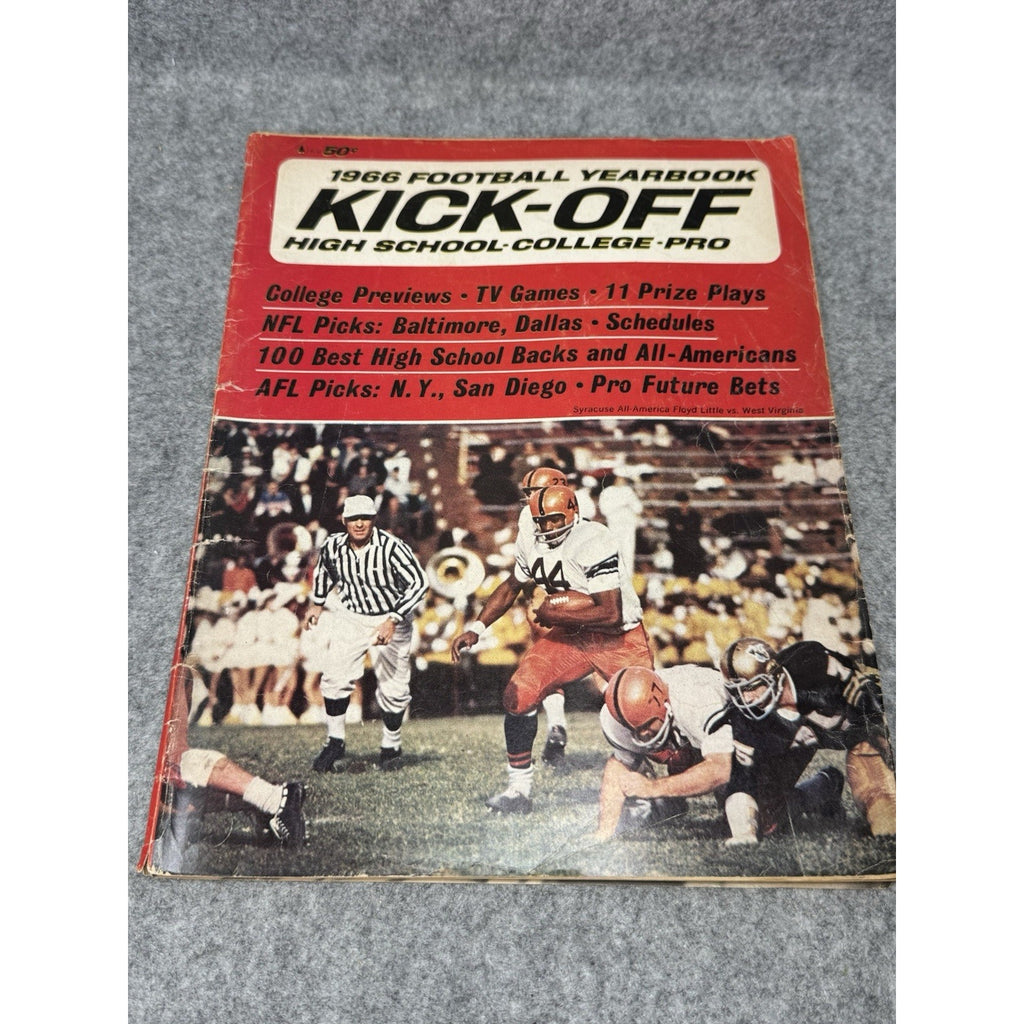 1966 Kick-Off Football Yearbook Floyd Little Syracuse NFL AFL College Magazine