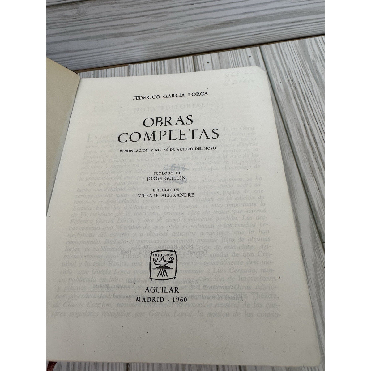 Federico Garcia Lorca Obras Completas 1960 Aguilar Leather Flex Binding Spanish