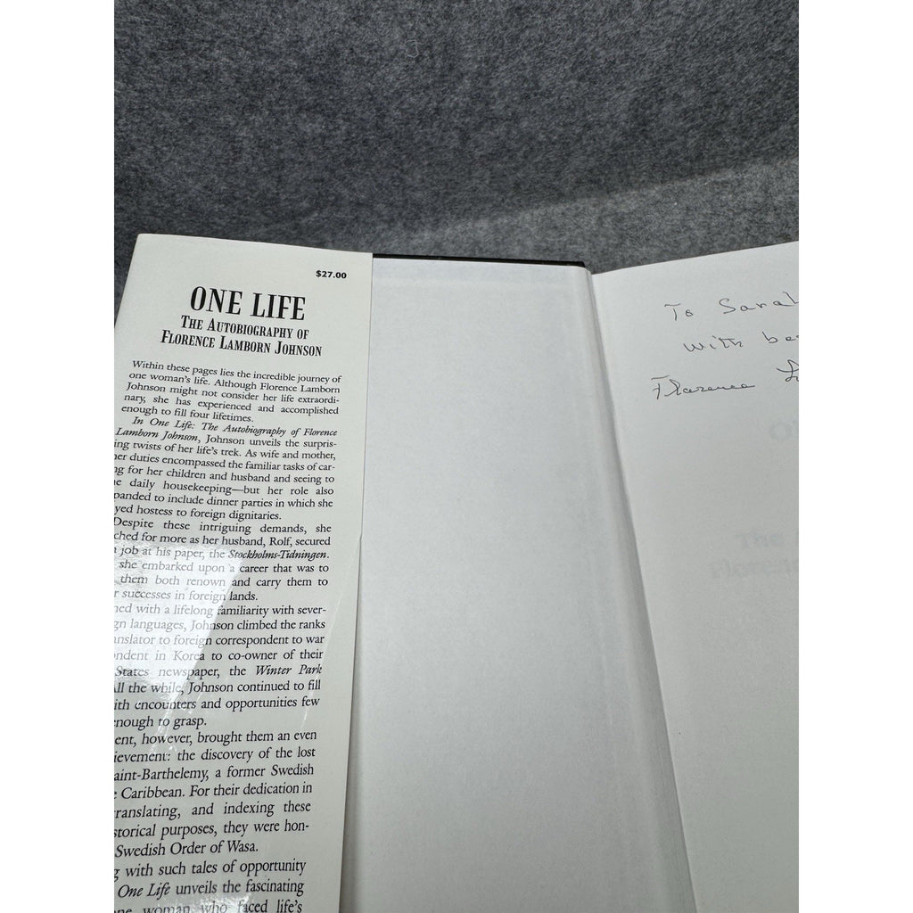 Signed One Life Florence Lamborn Johnson 1st Printing WWII Korea Memoir