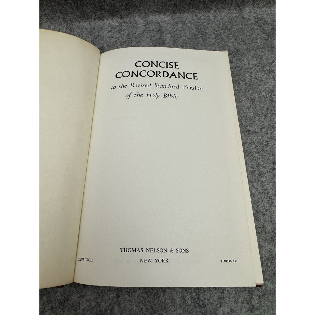 Concise Concordance RSV Holy Bible 1959 Thomas Nelson Hardcover
