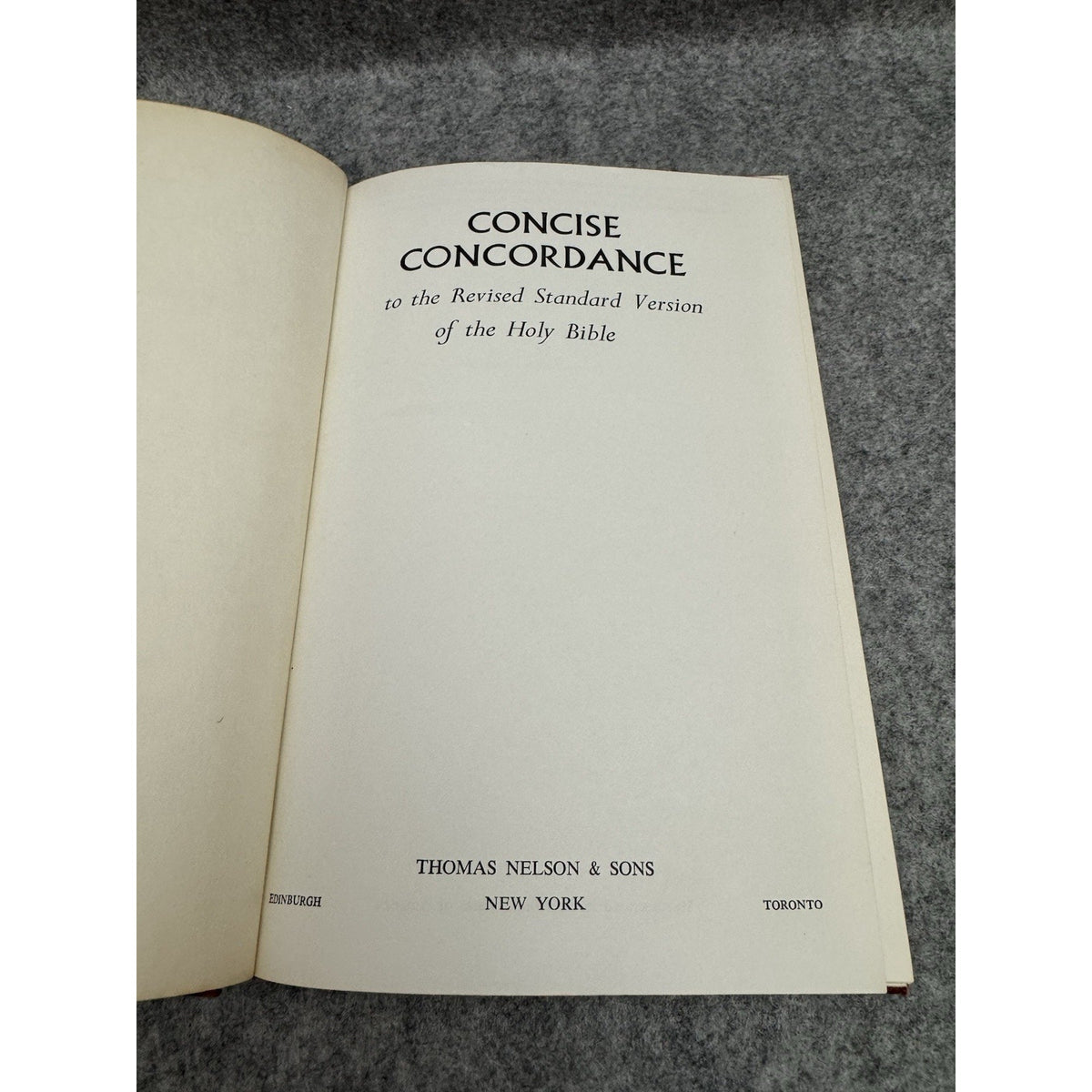 Concise Concordance RSV Holy Bible 1959 Thomas Nelson Hardcover