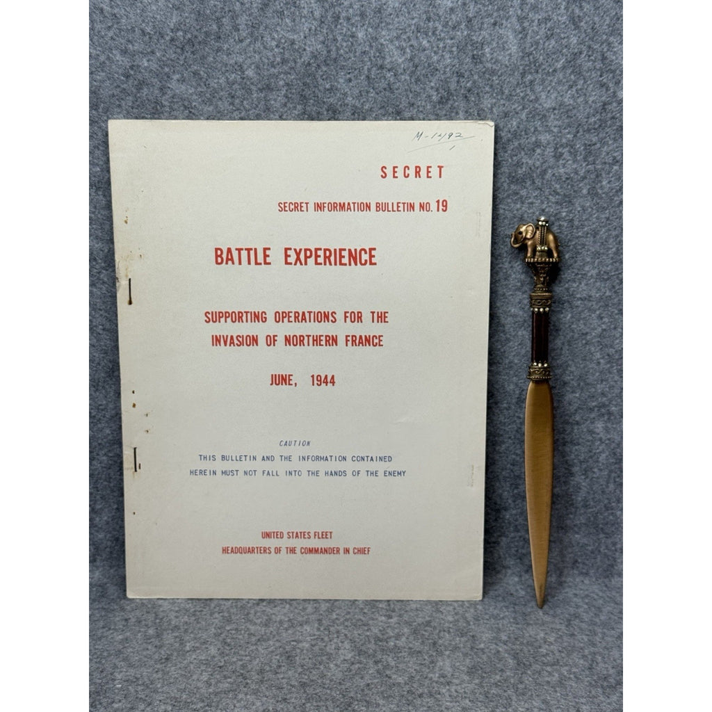 WWII Secret D-Day Intelligence Bulletin No 19 Operation Overlord US Fleet