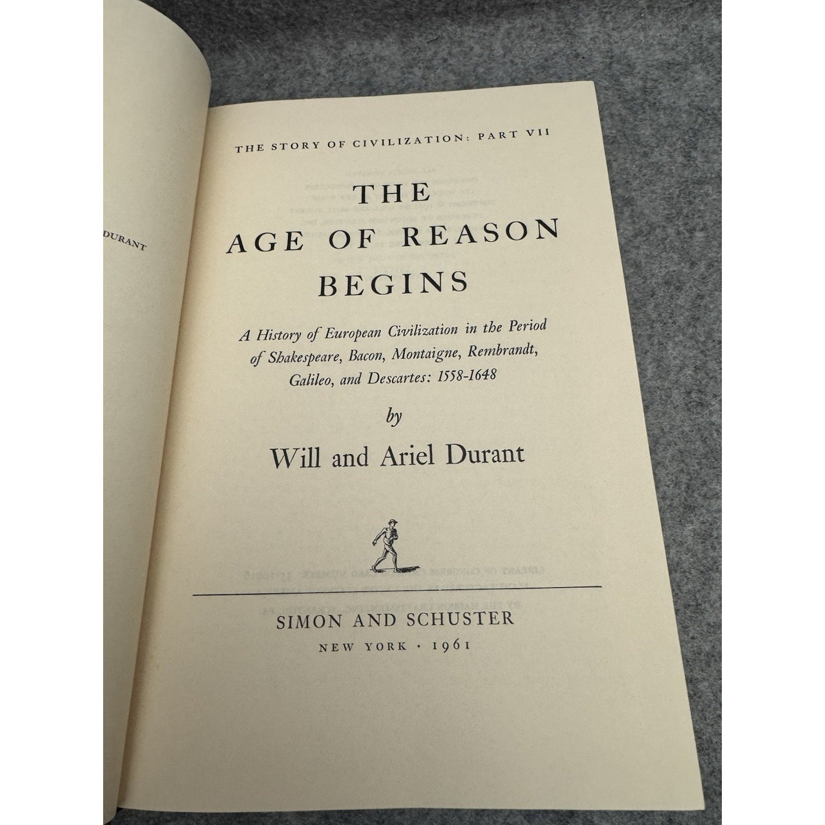 The Age of Reason Begins Will Durant Story of Civilization VII HC DJ 1961