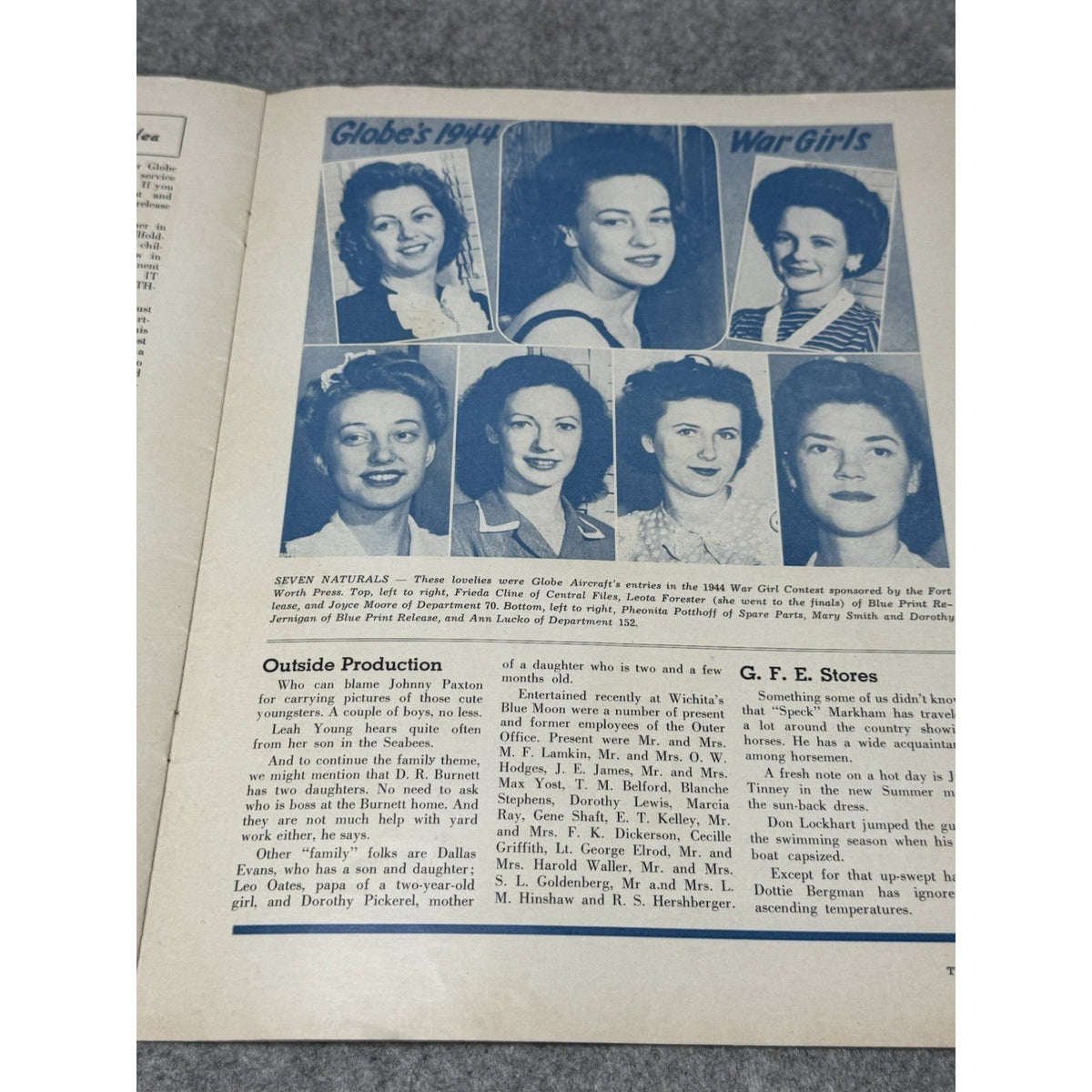 1944 Globe Beam Aircraft Magazine WWII Fort Worth Texas Swift War Bonds