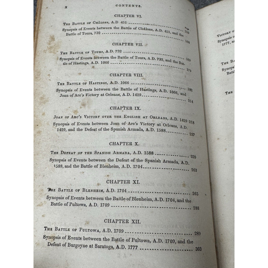 1869 Fifteen Decisive Battles of the World E.S. Creasy Antique Leather