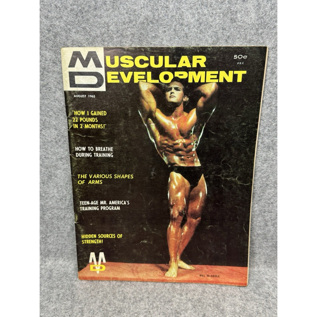 1965 Muscular Development Magazine August Bill McArdle Vintage Bodybuilding