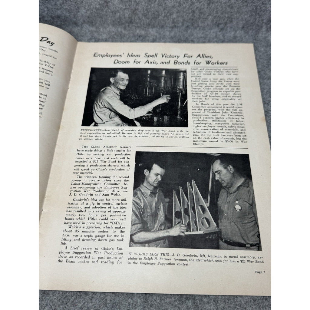 1944 Globe Beam May Pre-Invasion D-Day Editorial C-46 Commando WWII Magazine