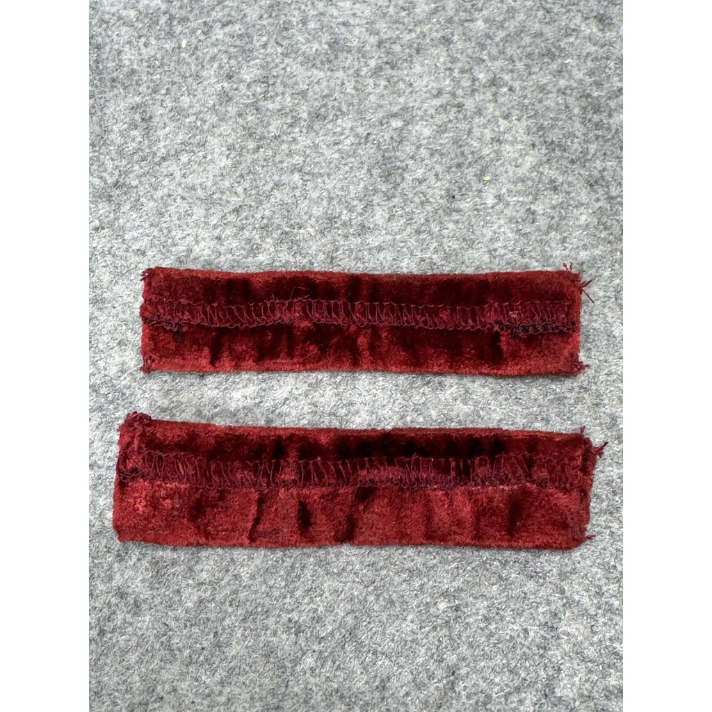 French Medical Officer Bullion Epaulette Holders Pair Red Velvet Shoulder Straps