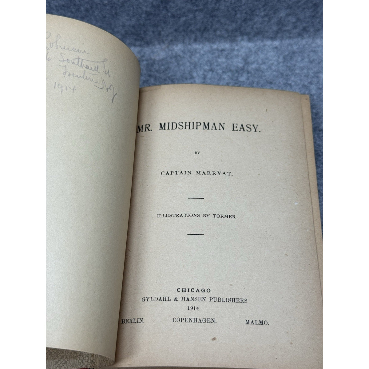 1914 Mr. Midshipman Easy Captain Marryat Illustrated Hardcover Tormer