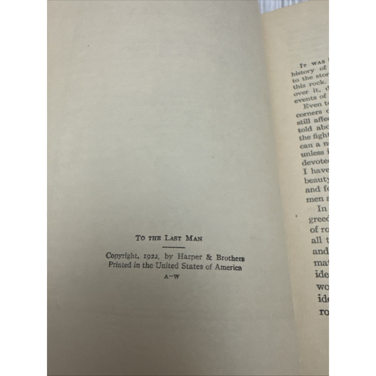 To The Last Man 1922 By Zayn Gray Dust Cover Hard Back Grossett And Dunlap