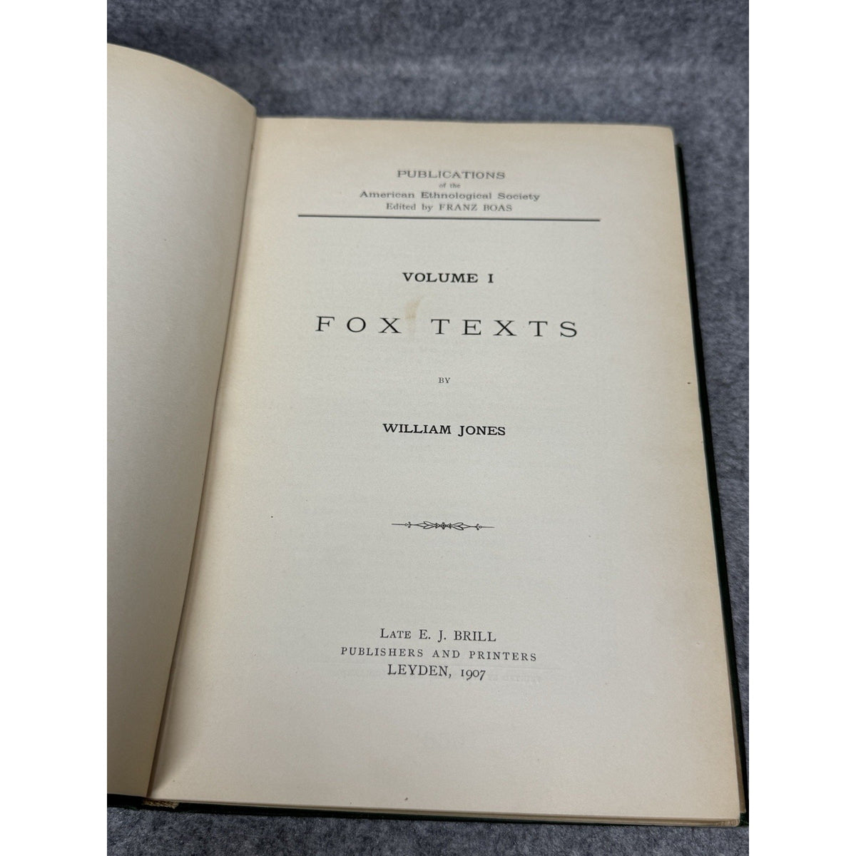 1907 Fox Texts William Jones Franz Boas Meskwaki Native American Language