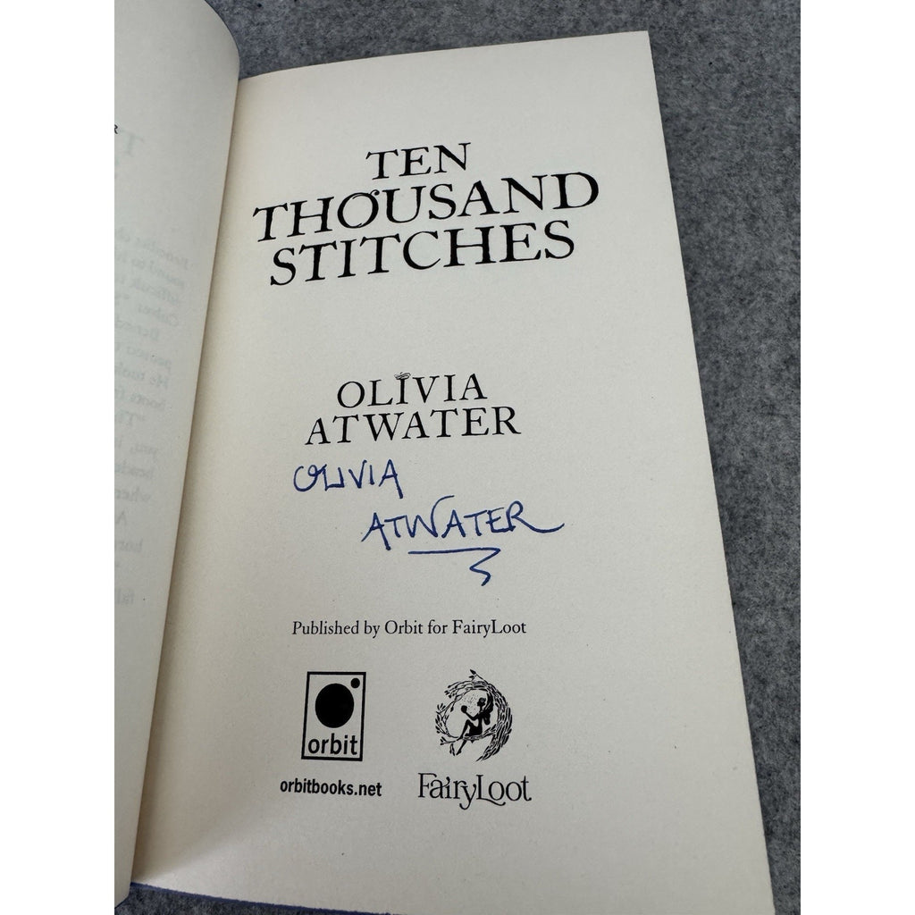 Signed Ten Thousand Stitches Olivia Atwater FairyLoot HC 2022