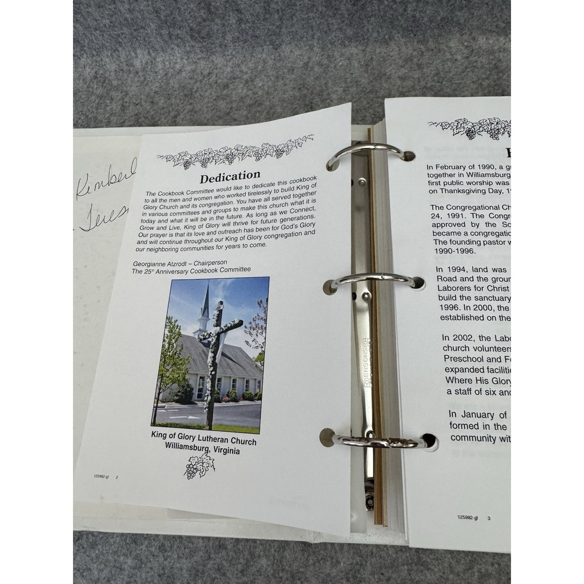 Come To The Table King of Glory Lutheran Church Cookbook Williamsburg VA